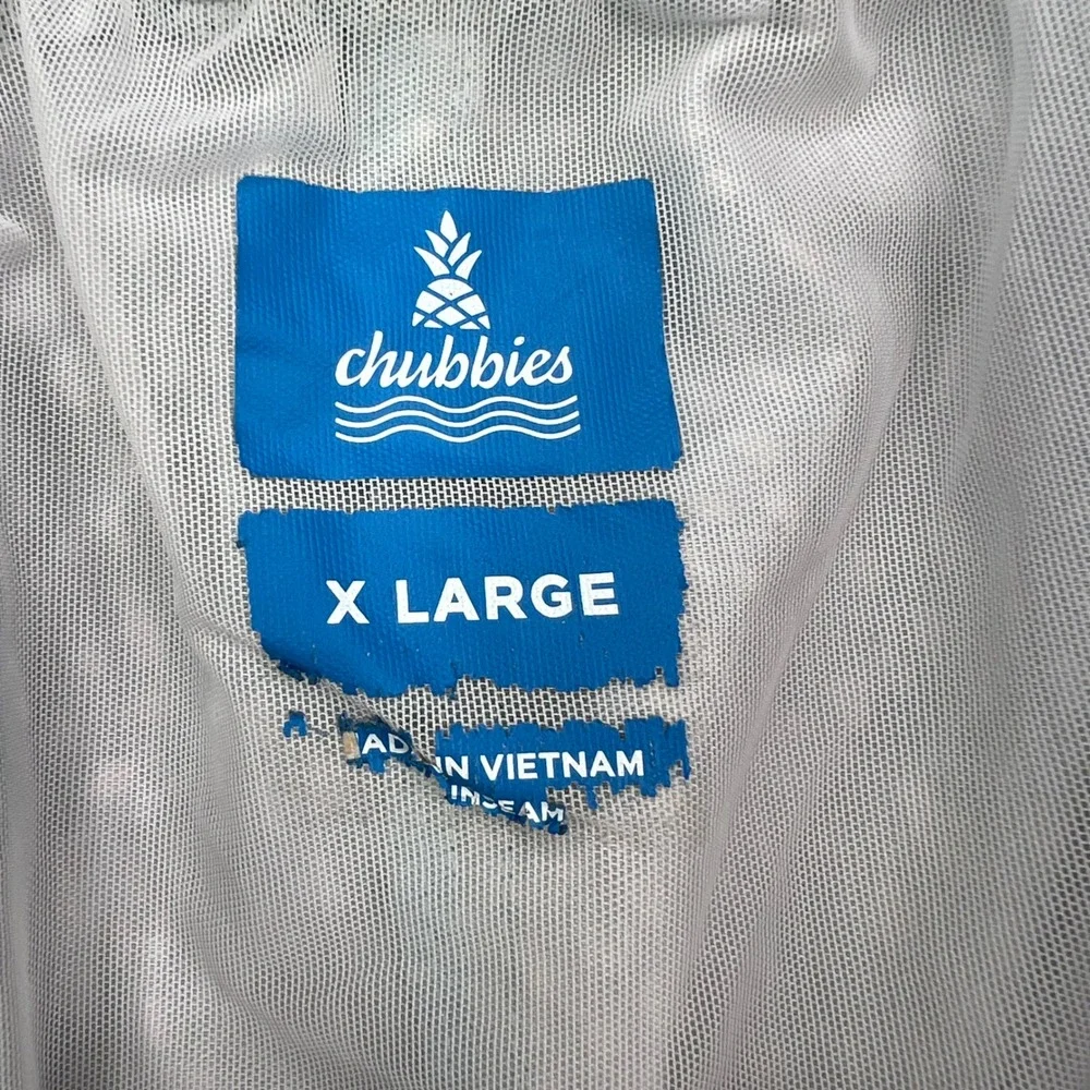 Chubbies Swim Trunks Mens XL Blue‎ Colorblock Speckled Mesh Lined Drawstring